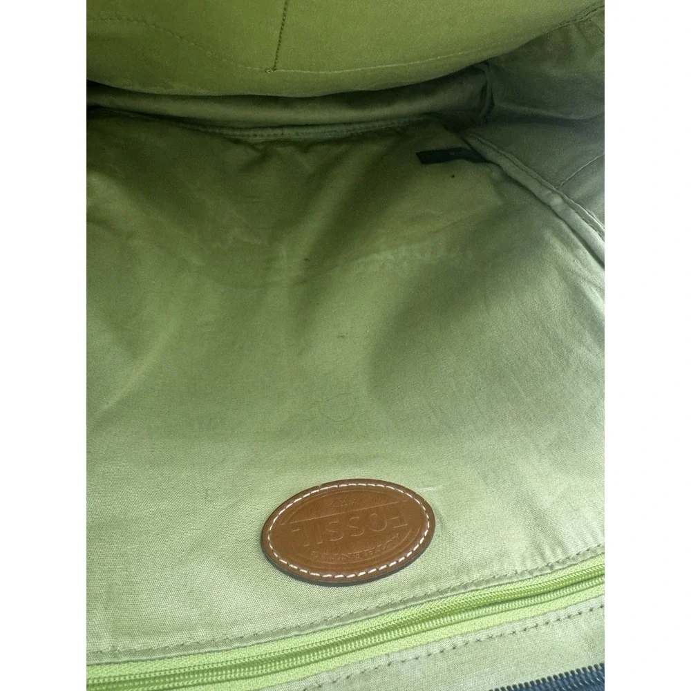 FOSSIL Large Backpack Campus Navy Multicolor Animal Print Coated Canvas GC PT2